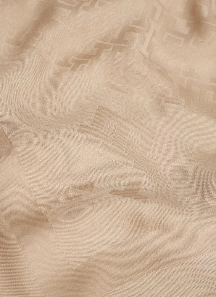 تومي هيلفيغر TH Monogram Frayed Scarf