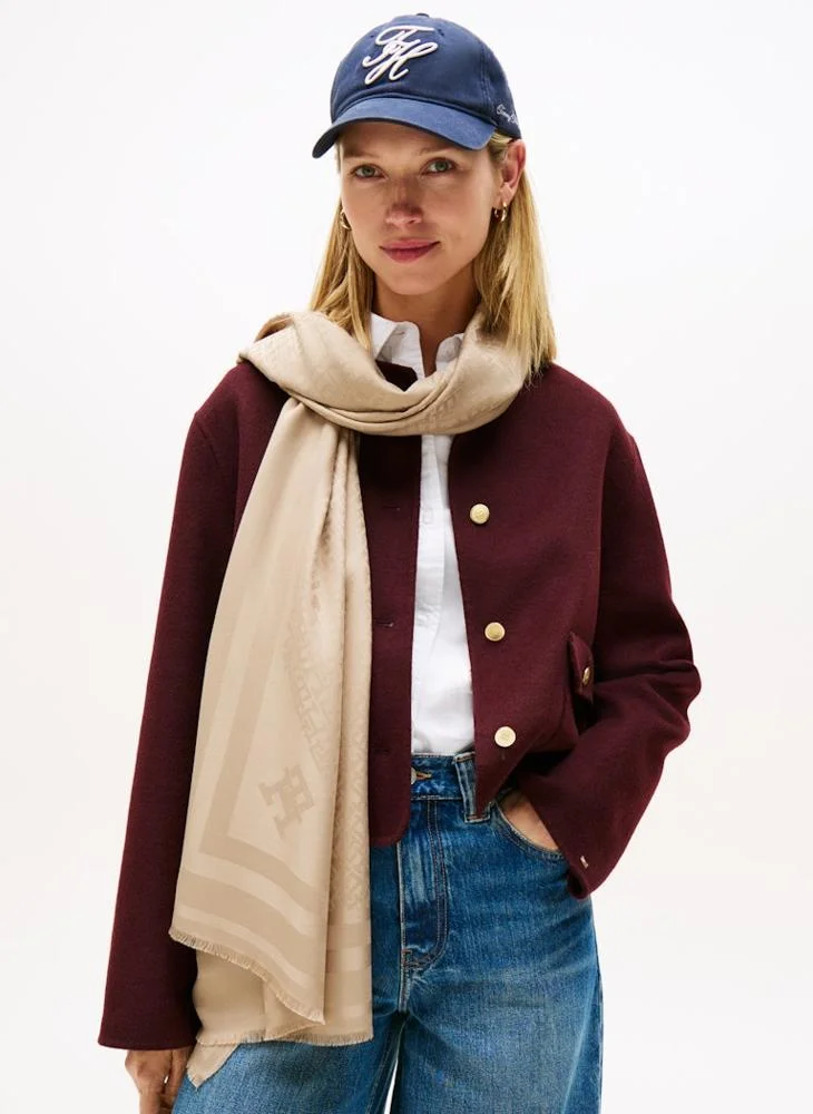 TOMMY HILFIGER TH Monogram Frayed Scarf