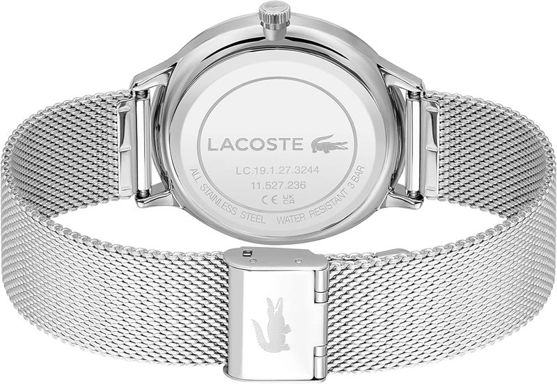 LACOSTE ساعة لاكوست كلاس كلوب للرجال بقرص أزرق وسوار شبكي فضي - Image 4