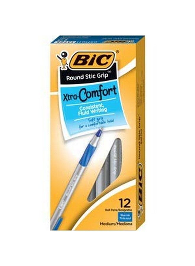 Bic : Ultra Round Stic Grip Pen Blue Inkmedium 1.2 Mm : Sold As 2 Packs Of 12 / Total Of 24 Each  - Image 3