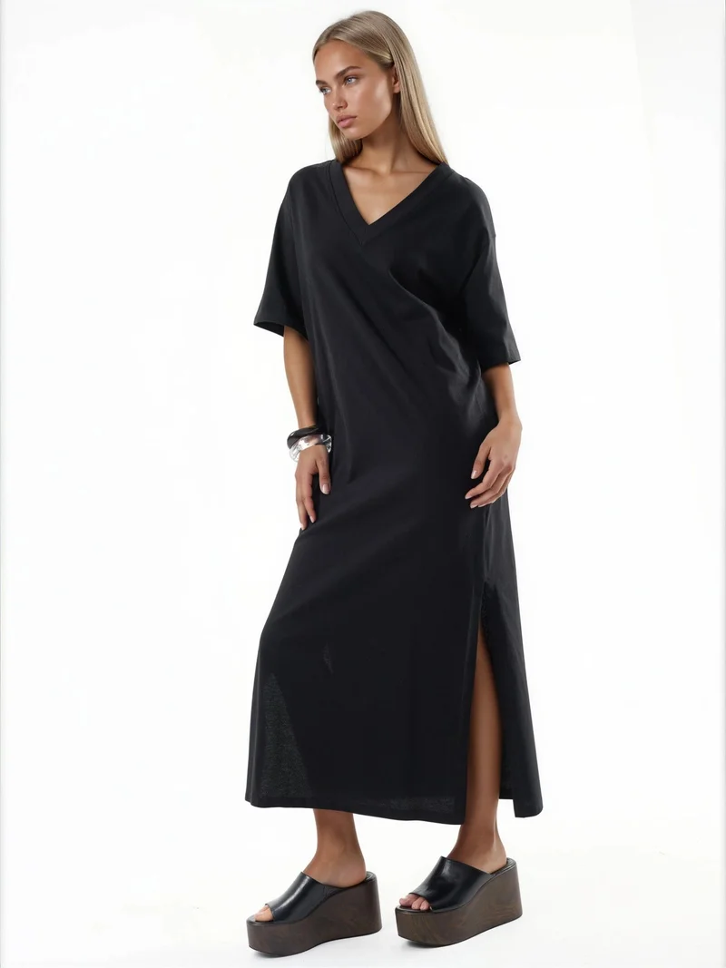 Busem BUSEM V-Neck Loose Fit Midi Dress