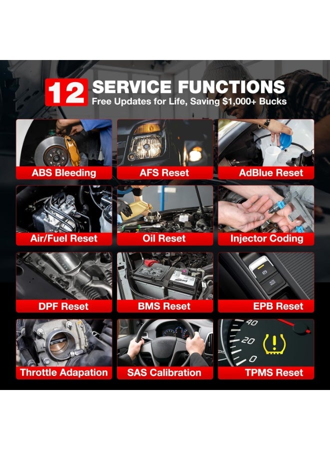 لانش جهاز فحص OBD2 من LAUNCH طراز CRP129E Plus V3.0، 12 عملية إعادة ضبط، جهاز فحص شامل لنظام السيارة | FCA AutoAuth، CANFD و DOIP، إعادة ضبط TPMS/الزيت/SAS/EPB/BMS/DPF، اختبار البطارية، ضمان مدى الحياة - Image 5