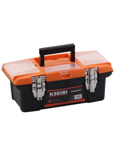 Plastic Tool Box with Steel Lock 13 inch - Durable, Secure Storage, perfect for Both Professional and Home Use, Portable and Reliable.