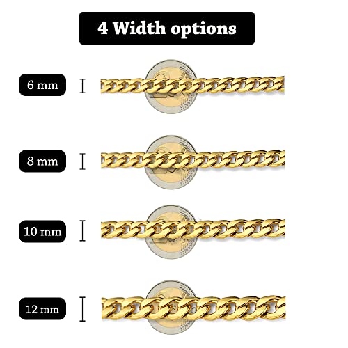 Sanglarst Gold Chain Necklace, 22 Inch Golden Ultra Luxury Looking Feeling Real Solid 14K Gold plated Curb Fake Neck Chain for Party Dancing (Gold 1CM) - Image 3