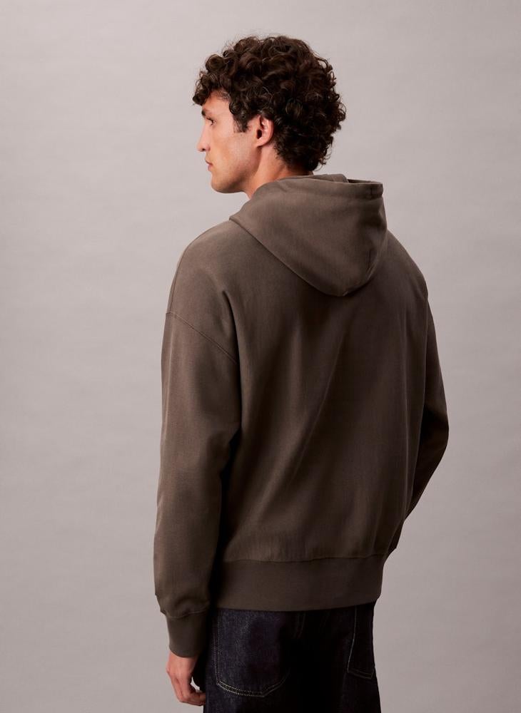 Calvin Klein Jeans Relaxed Cotton Terry Hoodie - Image 2