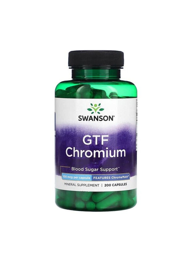 SWANSON GTF Chromium , 100 mcg , 200 Capsules