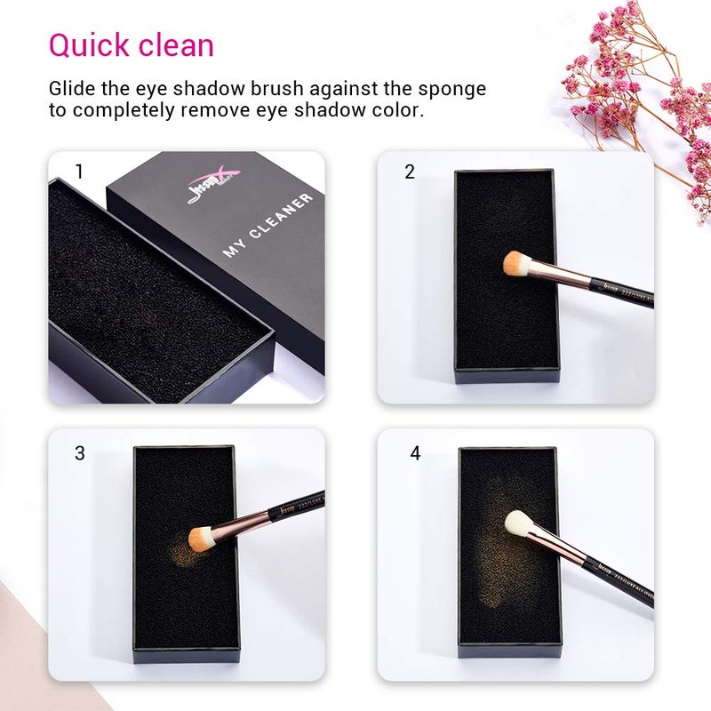 Jessup Makeup Brush Cleaner Dry Makeup Brush Cleaner Sponge Quick Removal Color - Image 3