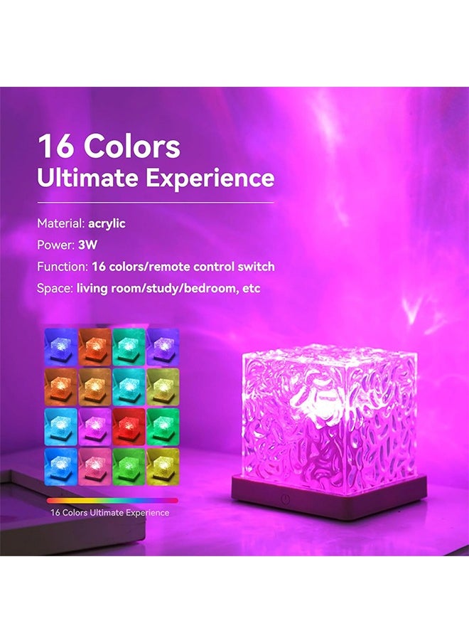 Lemon 16 Colors Wave Night Light, Northern Lights, Aurora, Ocean Wave Ceiling Projector, Midnight Aura Lamp Water Lamp with Remote Control,  for Bedroom/Party/Game Room  - Image 2