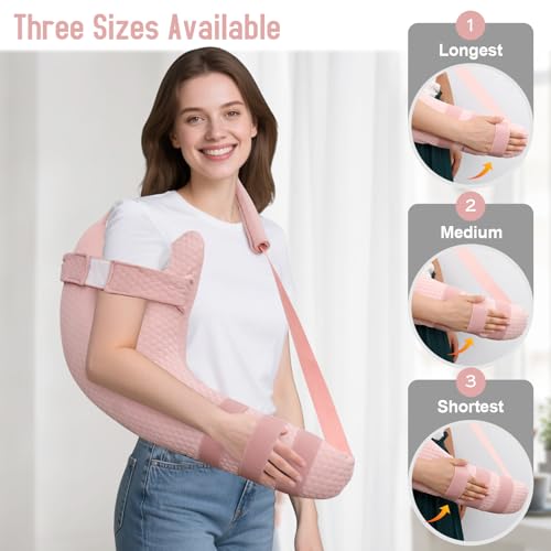 RoamReady Rotator Cuff Pillow, Removable Shoulder Support Pillow for Frozen Shoulder Relief, Post Arm Surgery Recovery Supplies, Broken Arm Cushion for Pain Relief and Side Sleeping, Pink - Image 4