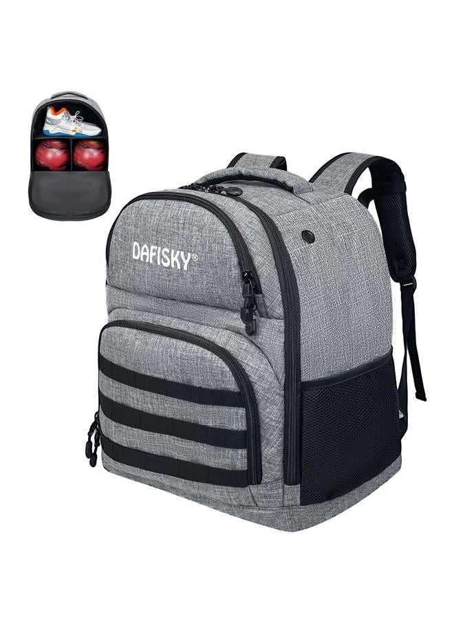 DAFISKY Bowling Ball Bag 2 Ball Bowling Backpack Fit Single or Two Balls with Shoe Compartment & Portective Foam Holder,Fits Shoes Up to Us Size 16 - Image 1