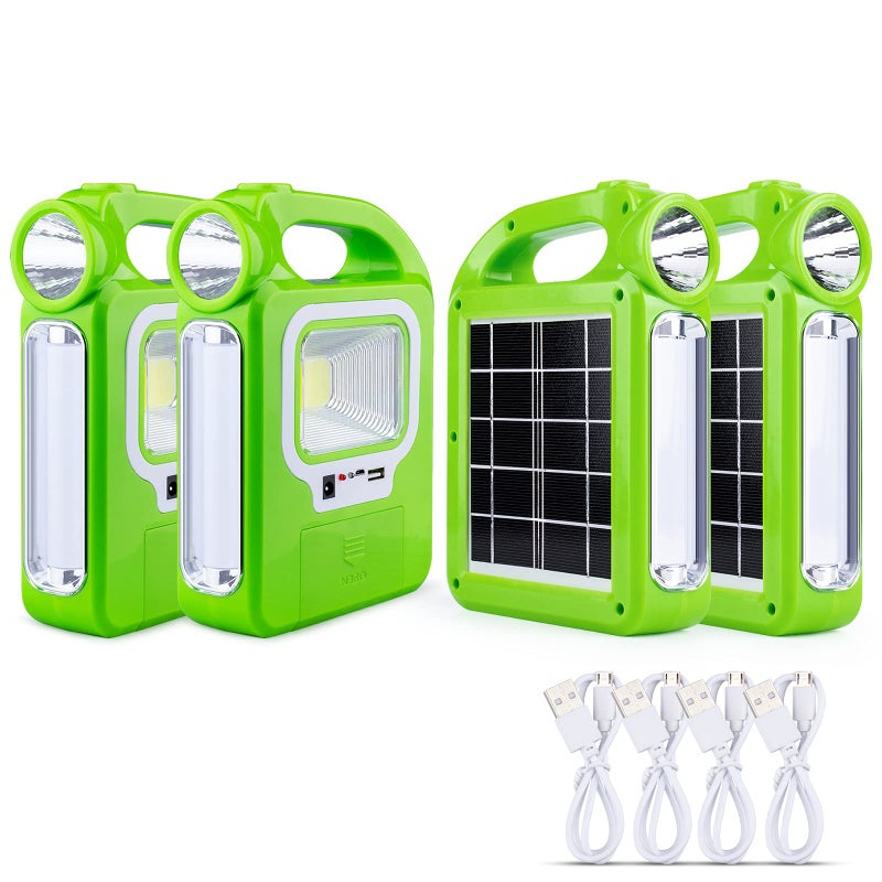 TANSOREN 4 Pack Solar Lantern Camping Essentials Accessories Lights, Rechargeable LED Flashlight, Tent Lights for Emergency, Hurricane, Survival Kits, Operated Lamp, Charging for Device - Image 1