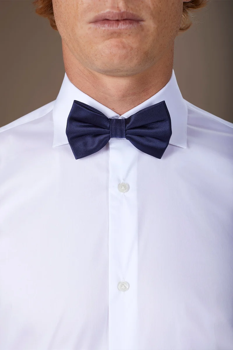 Doppelganger Classic satin bow tie for men - DK Blue
