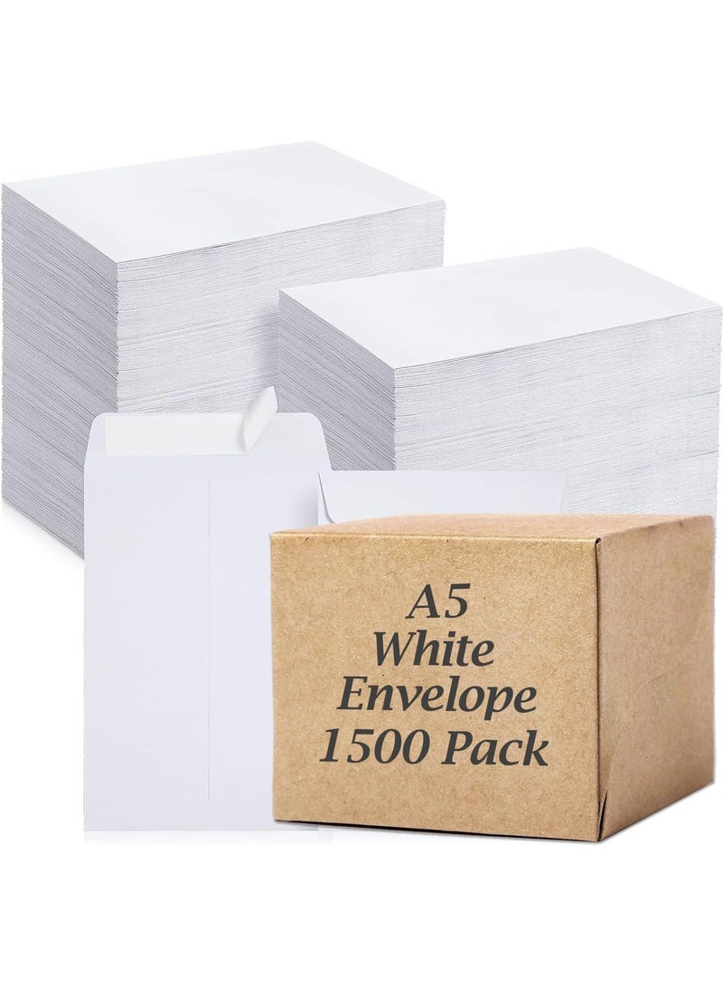 MARKQ [A5] أظرف بيضاء [1500 عبوة]، 10" × 7" أظرف بريد ذاتية الإغلاق للإرسال للمنازل والمكاتب والتجارة الإلكترونية، 100 جرام - Image 1