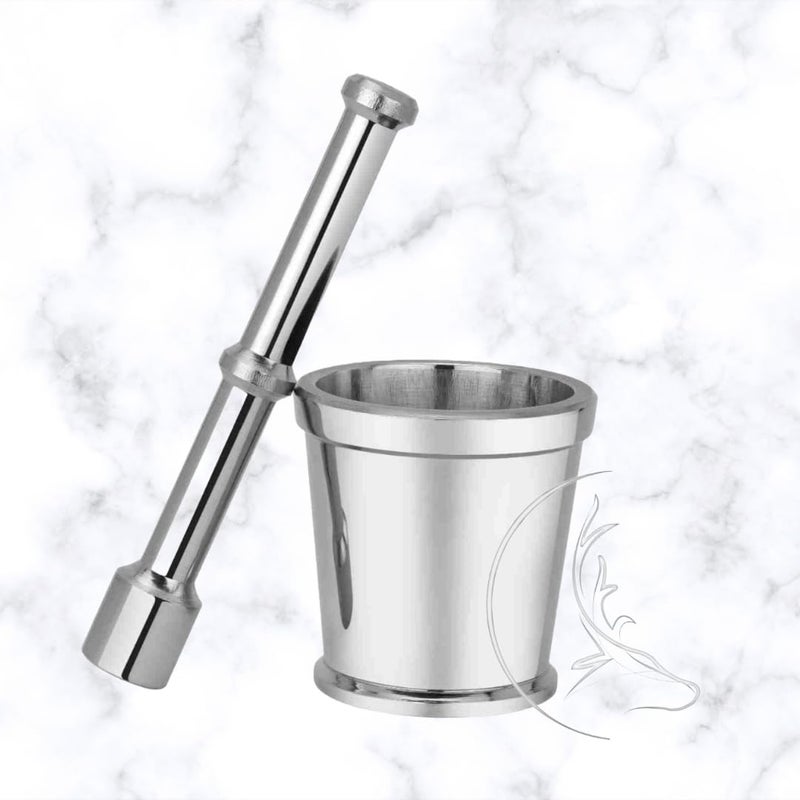 The Cook House Stainless Steel Mortar and Pestle SetKhalbattaSpice MixerSpice GrinderMolcajeteKhalbatta Okhli MasherKharal Well Design for Kitchen NonSlip Easy to Clean Size 1 - Image 2