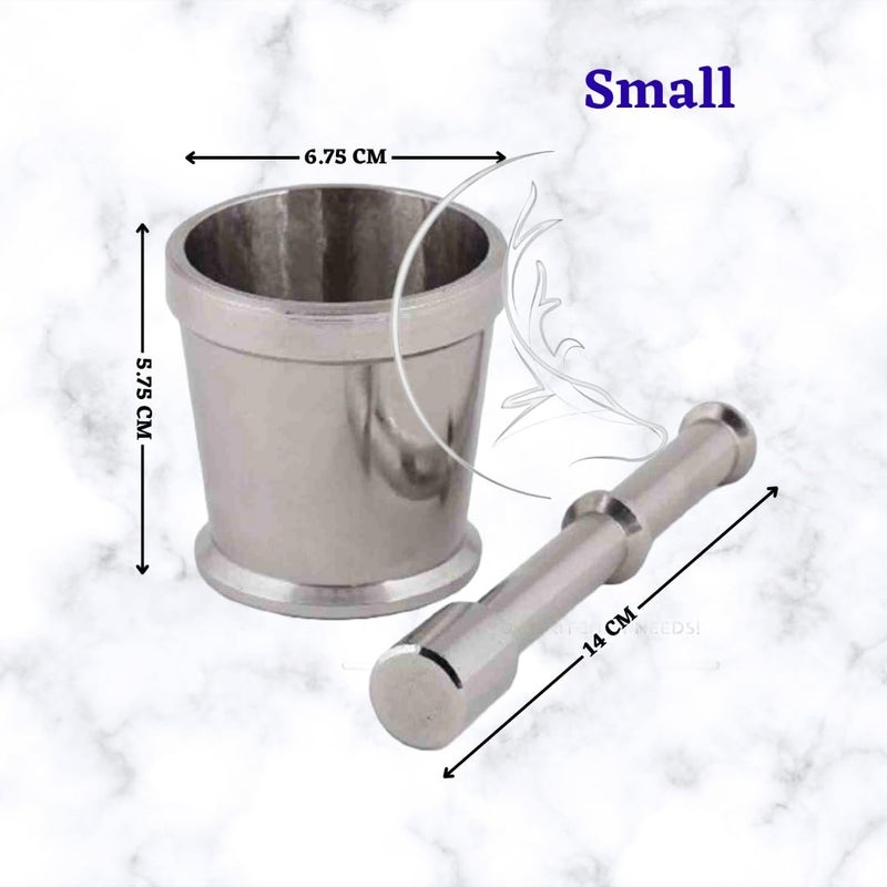 The Cook House Stainless Steel Mortar and Pestle SetKhalbattaSpice MixerSpice GrinderMolcajeteKhalbatta Okhli MasherKharal Well Design for Kitchen NonSlip Easy to Clean Size 1 - Image 3
