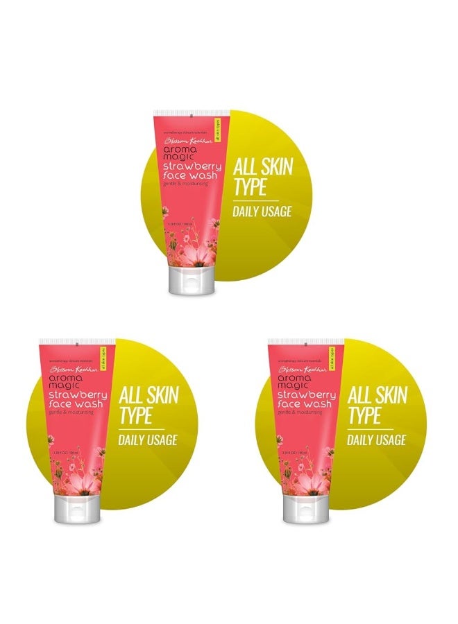 Aroma Magic Face Wash 100 ml (Strawberry) (Pack of 3) - Image 1