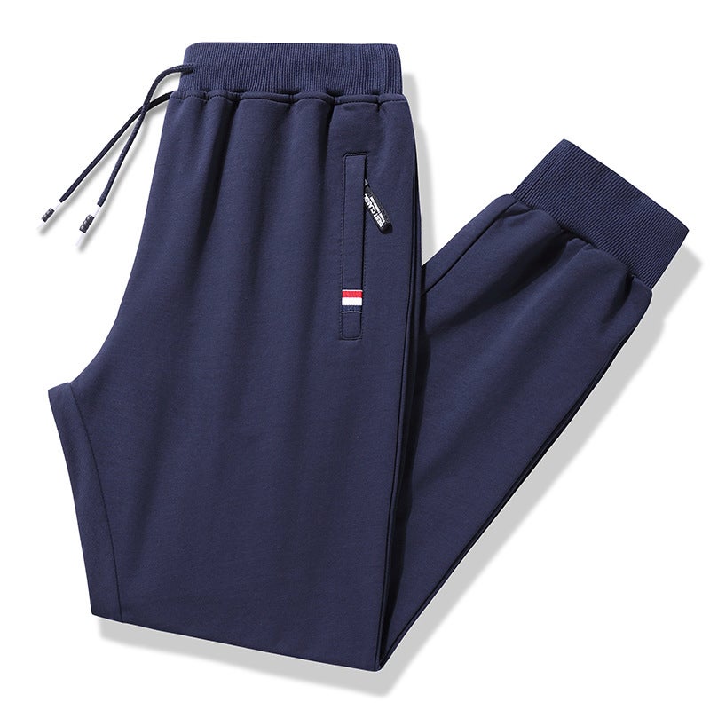 Men'S Pure Cotton Sweatpants Loose Plus Size Casual Pants With Zipper Pockets Men'S Long Loose Straight-Leg Sweatpants - Image 5