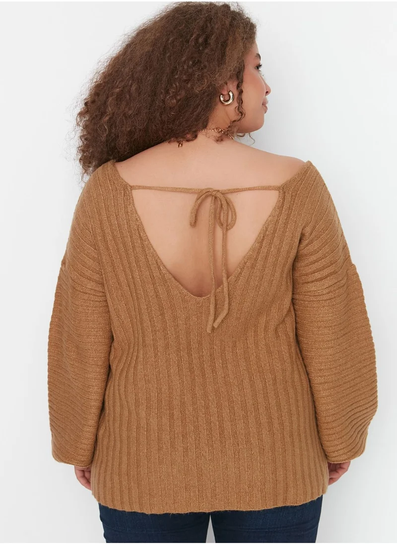 Trendyol Curve V-Neck Knitted Sweater