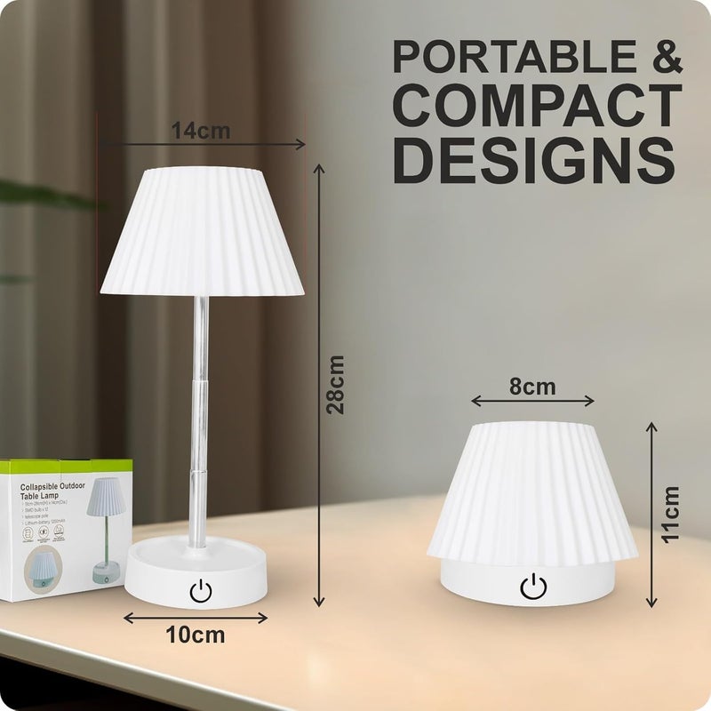 GALV TableLamp NightLamp for Bedroom StudyTableDeskLamp RechargeableLamp Collapsible LED Touch Control DeskLampWhite 1 pcs14 X 11 cm - Image 2