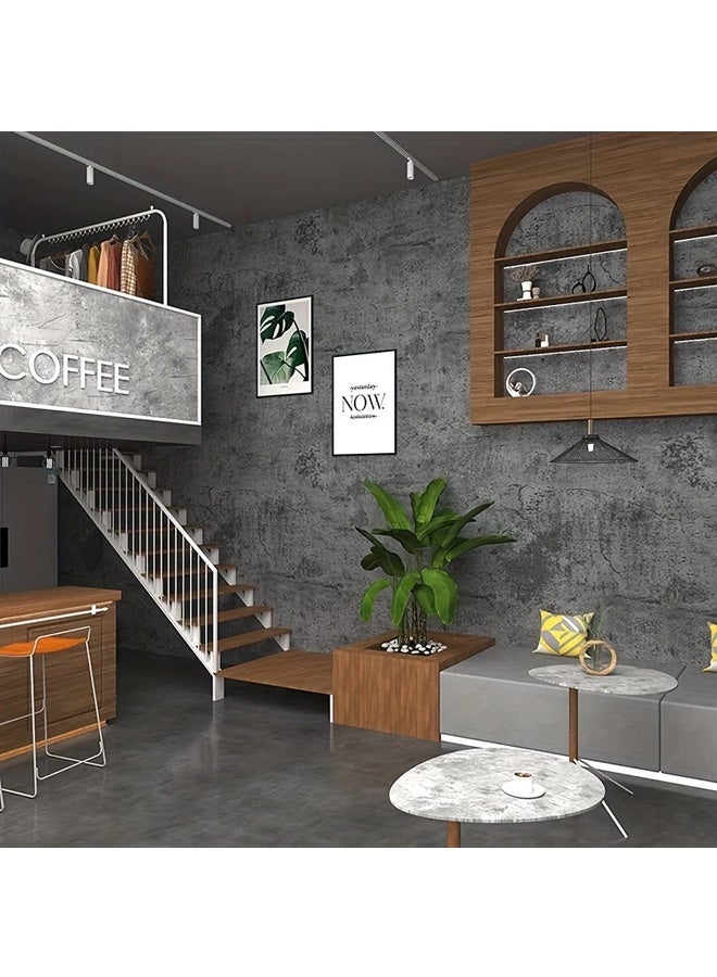 زيمي حوّل منزلك باستخدام ورق جدران ذاتي اللصق باللون الرمادي الداكن من ريترو سيمنت - مثالي للخزائن وأسطح العمل والمزيد! (40*500 سم) - Image 5