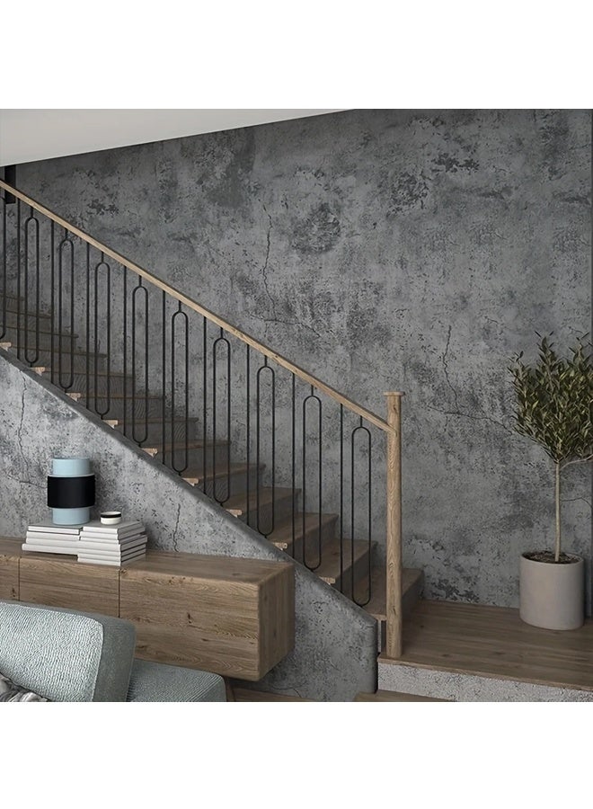 زيمي حوّل منزلك باستخدام ورق جدران ذاتي اللصق باللون الرمادي الداكن من ريترو سيمنت - مثالي للخزائن وأسطح العمل والمزيد! (40*500 سم) - Image 4