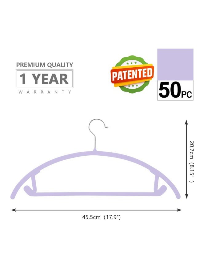 MIZGI Premium Velvet Hangers (Pack of 50) Heavyduty- Non Slip No Shoulder Bump Suit Hangers - Chrome Hooks,Space Saving Clothes Hangers,Rounded Hangers for Coat,Sweater,Jackets,Pants - Image 2