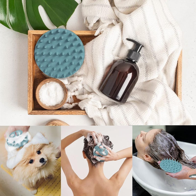 Innerneed Scalp Massager Shampoo Brush, Wet & Dry Manual Scalp Care Head Scrubber Hair Washing, Soft Silicone Bristles, for Hair Growth, Dandruff Removal (Dark Green) - Image 5