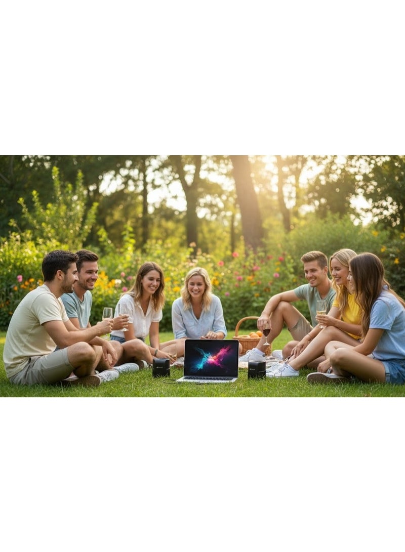 Kisonli A-909 Computer Speakers with 2.0 System and High Sound Quality – USB Powered and 3.5mm Audio Cable – Black - Image 5