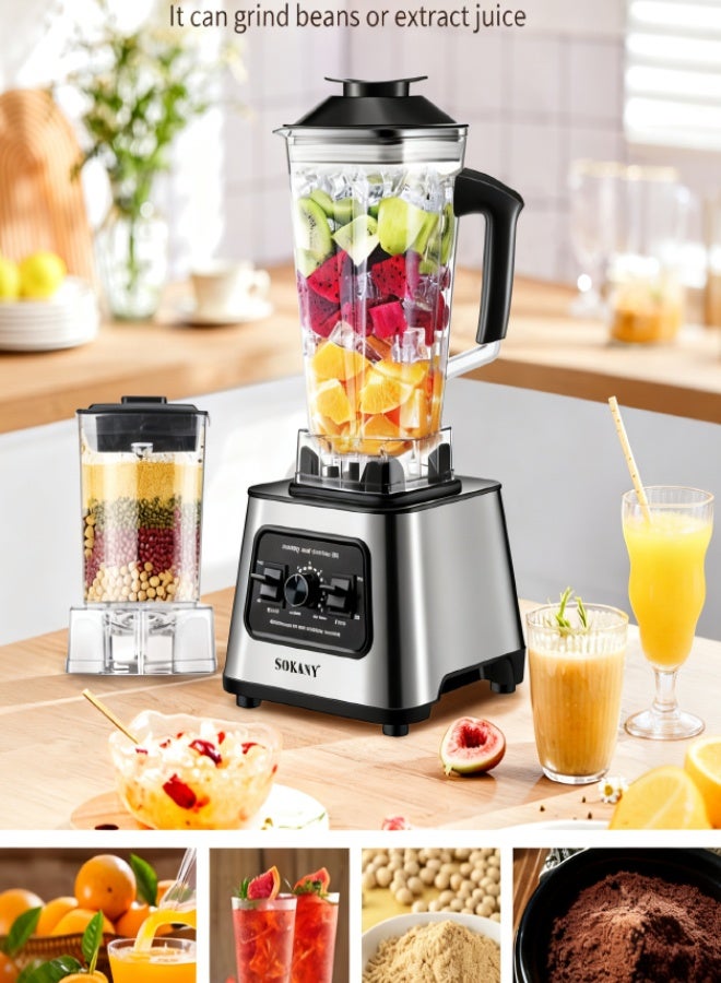 sokany Countertop Blenders 2.5 L, Multi Purpose Blenders, 15 Speed Blender with Durable Stainless Steel Blades, BPA Free Blender for Shakes and Smoothies, Nuts, and Fruits, 6000W,SK-999 - Image 5