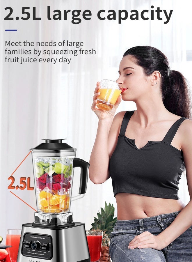 sokany Countertop Blenders 2.5 L, Multi Purpose Blenders, 15 Speed Blender with Durable Stainless Steel Blades, BPA Free Blender for Shakes and Smoothies, Nuts, and Fruits, 6000W,SK-999 - Image 3