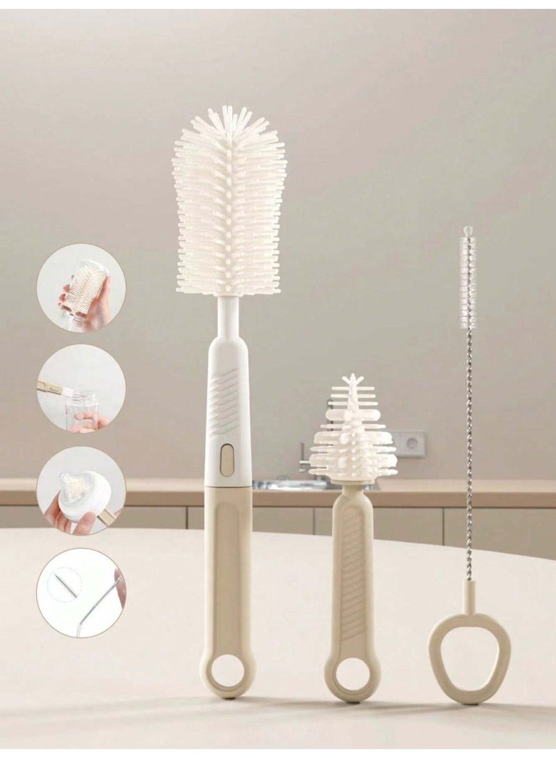 HelloDay Baby Bottle Brush Set-Travel Bottle Cleaner Kit with Silicone Brush,Drying Rack,Nipple Brush,Straw Brush,Bottle Mouth Brush,Storage Box-Portable Bottle Washing Kit for Home and Travel - Image 2