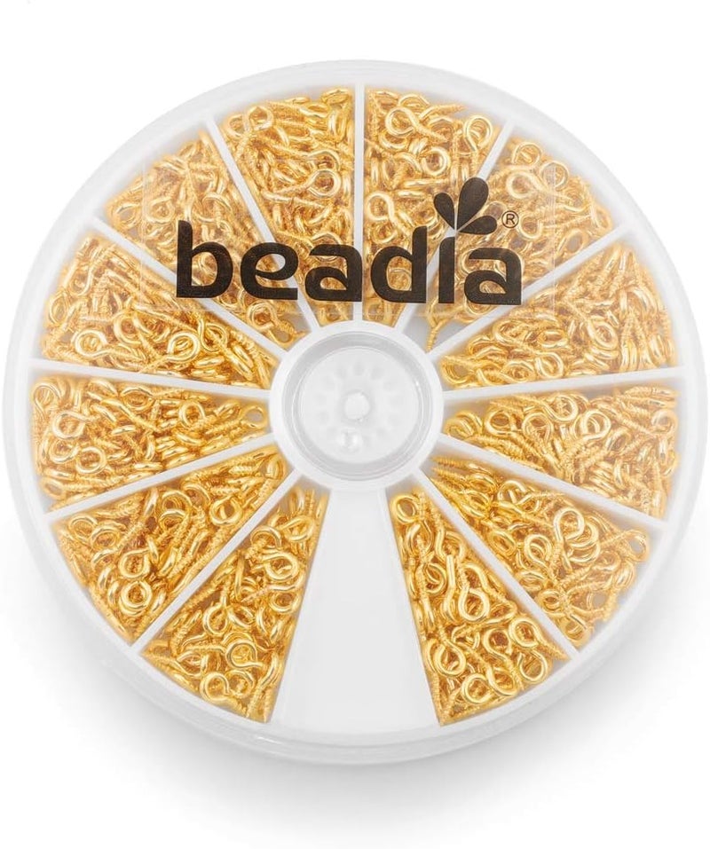 beadia Gold Plated Small Screw Eye Pins 4mmx8mm for Jewelry Making Handmade DIY (600pcs) - Image 5