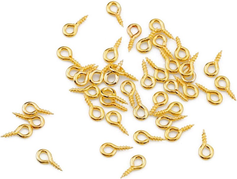 beadia Gold Plated Small Screw Eye Pins 4mmx8mm for Jewelry Making Handmade DIY (600pcs) - Image 3