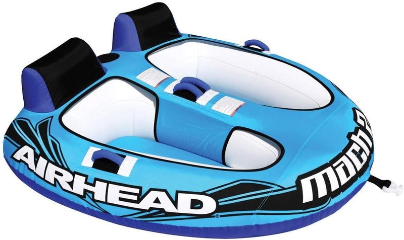 Airhead Mach 2 Towable Tube for Boating - 1-2 Rider, Blue - Image 1