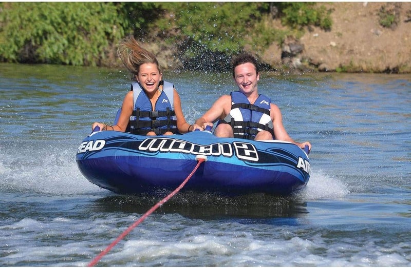 Airhead Mach 2 Towable Tube for Boating - 1-2 Rider, Blue - Image 5