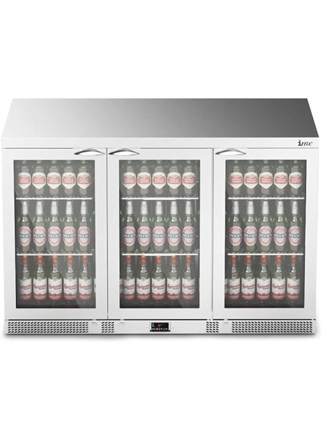 IMC Mistral M135, Undercounter Three Door Bottle Cooler Front Load, Water Cooler, Bevergae Cooler, Glass Door (Stainless Steel) - Image 3
