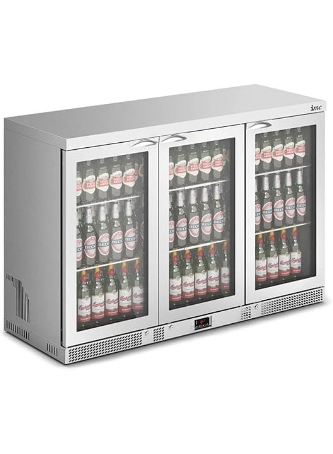 IMC Mistral M135, Undercounter Three Door Bottle Cooler Front Load, Water Cooler, Bevergae Cooler, Glass Door (Stainless Steel) - Image 2