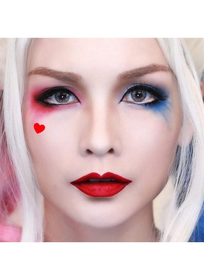 Mysense - Face Paint Kit Halloween Harley Quinn Costumes Cosplay Party Makeup For Women Girls Kids Blue & Red Face Body Painting Cream Blendable Sticks Liquid Eyeliner Stamp Pen Accessories Set - Image 1