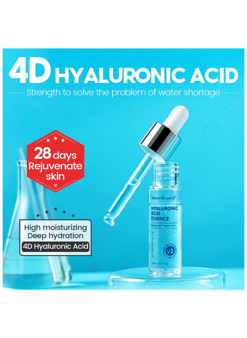 Vibrant Glamour Hyaluronic Acid Serum 4D Hyaluronic Acid Essence, 15ml - Hydrating Serum for Dull & Damaged Skin - Reduces Wrinkles, Dark Spots, Fine Lines  - Image 3