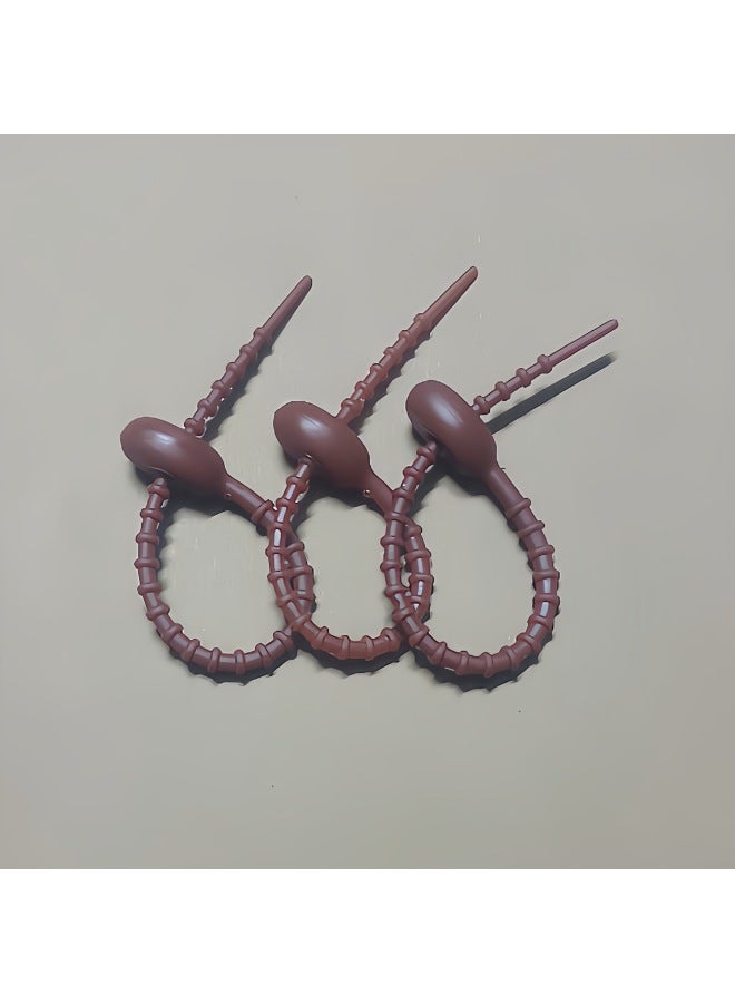 Loquat Tadpole Tie DIY Live Buckle Writer Soft Glue Tie Keychain Jewelry Bag Doll Lanyard Decoration Accessories-Color:Brown 12cm - Image 1