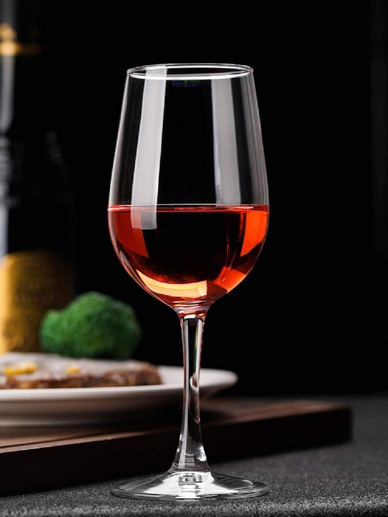 FINSTER Crystal RedWhite Wine Glasses Set of 4 Pieces Clear 400 ml Round Wine Glass - Image 4