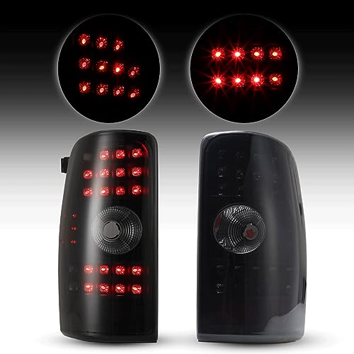 ROXX LED Tail Light Compatible with 2000 2001 2002 2003 2004 2005 2006 Chevrolet Suburban/Tahoe 2000-2006 GMC Yukon (not fit Double Door/Barn Door Style models) (Black Housing/Smoke Lens) - Image 1