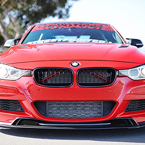 Jaronx Compatible with BMW Grill Inserts for 2 5 6 7 X1 X2 Series,F10 F11 F45 F12 F13 F01 F02 F48, Compatible with BMW V Brace Wrap Covers Blue Grill Stripes Front Insert Trims Stripes (Red) - Image 4