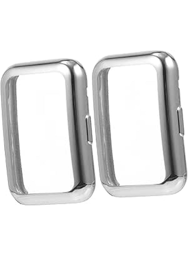2pcs Full Coverage TPU Watch Cases For Watch Fit Durable Scratch Protective Shells Shock Resistant Soft Covers Silver - Image 1