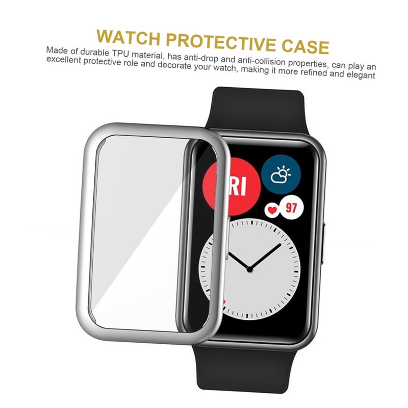 2pcs Full Coverage TPU Watch Cases For Watch Fit Durable Scratch Protective Shells Shock Resistant Soft Covers Silver - Image 5