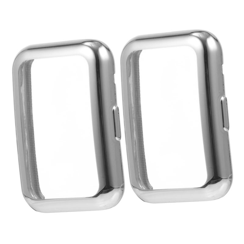 2pcs Full Coverage TPU Watch Cases For Watch Fit Durable Scratch Protective Shells Shock Resistant Soft Covers Silver - Image 2