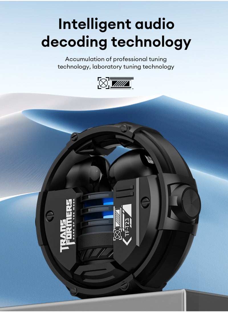 Transformers TF-T23 حقيقية اللاسلكية سماعات بلوتوث HiFi جودة الصوت، بطارية كبيرة، بلوتوث 5.4 مع ميكروفون.