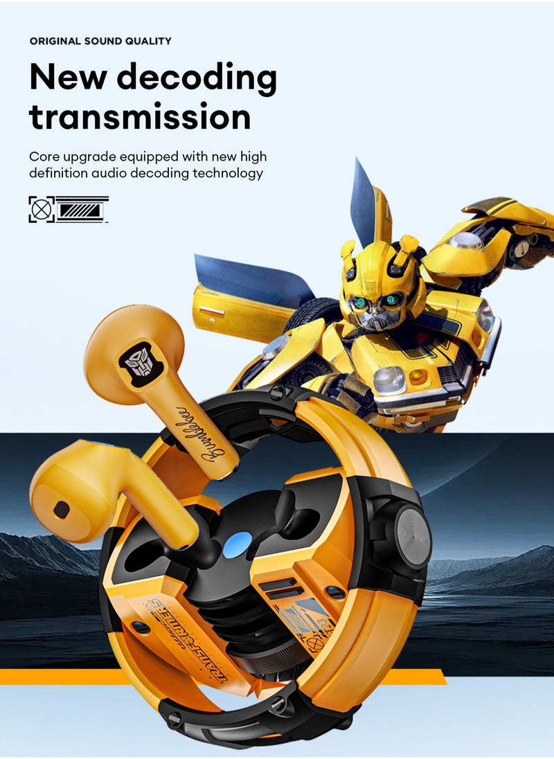 Transformers TF-T23 حقيقية اللاسلكية سماعات بلوتوث HiFi جودة الصوت، بطارية كبيرة، بلوتوث 5.4 مع ميكروفون.