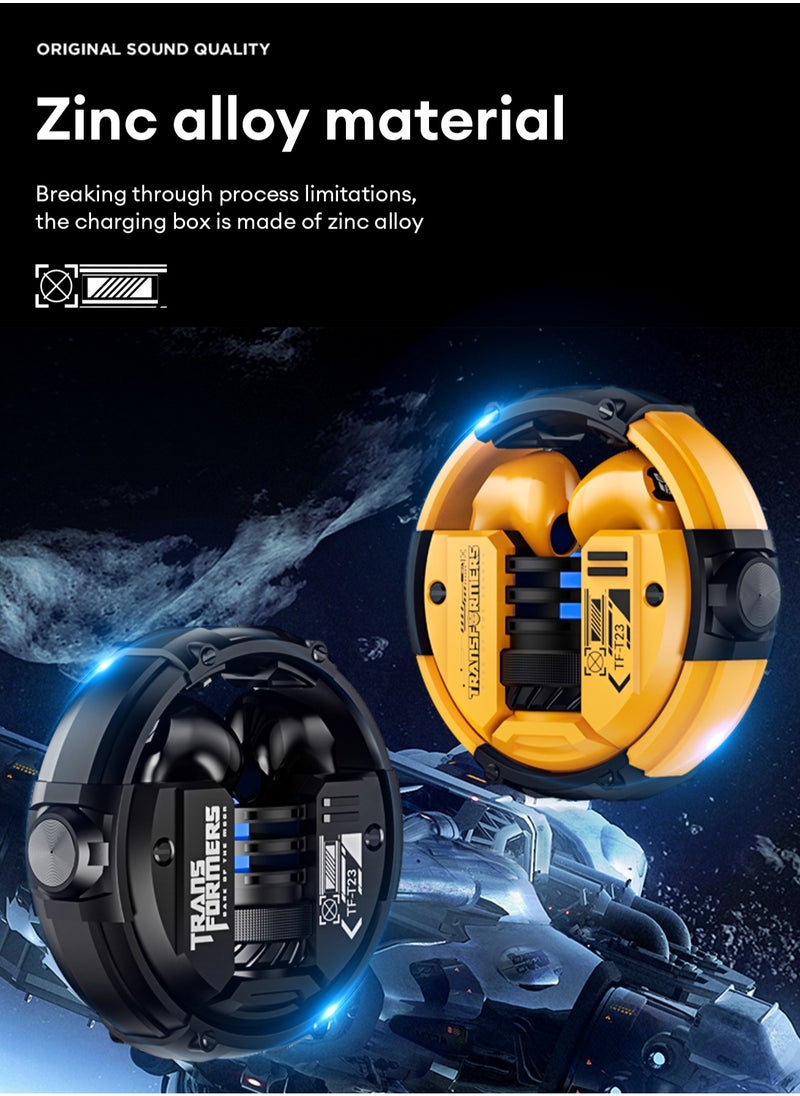 Transformers TF-T23 حقيقية اللاسلكية سماعات بلوتوث HiFi جودة الصوت، بطارية كبيرة، بلوتوث 5.4 مع ميكروفون.