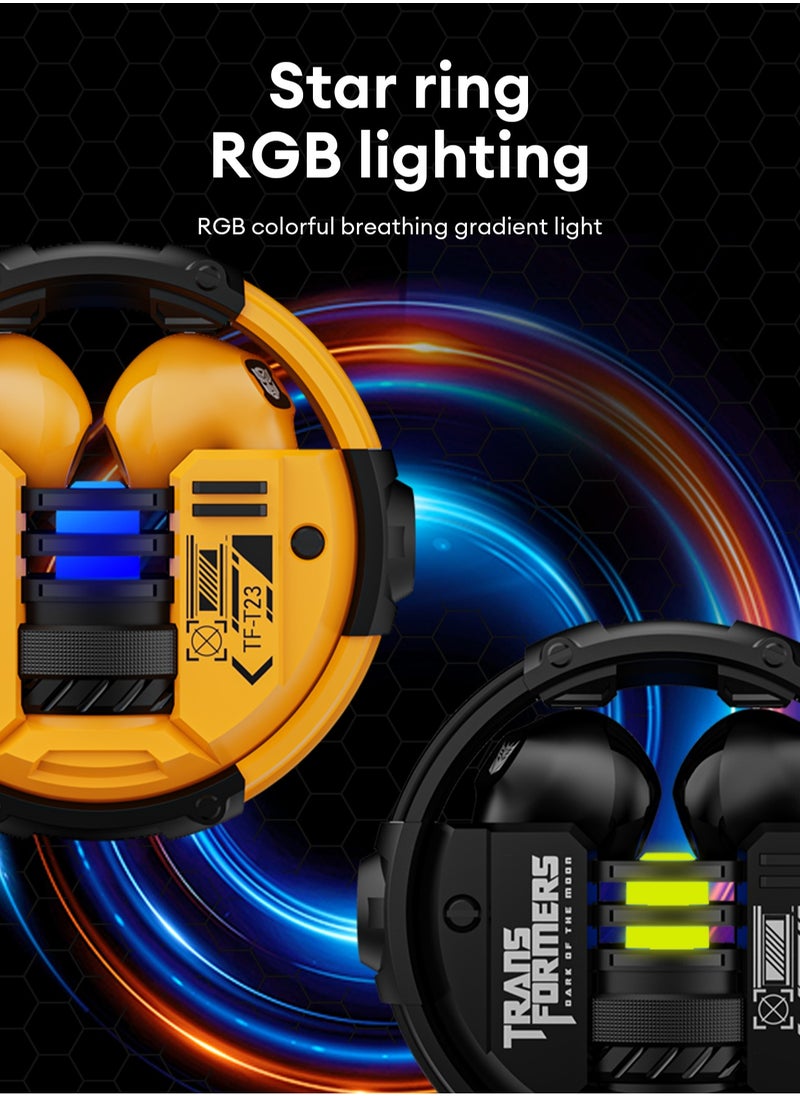 Transformers TF-T23 حقيقية اللاسلكية سماعات بلوتوث HiFi جودة الصوت، بطارية كبيرة، بلوتوث 5.4 مع ميكروفون.